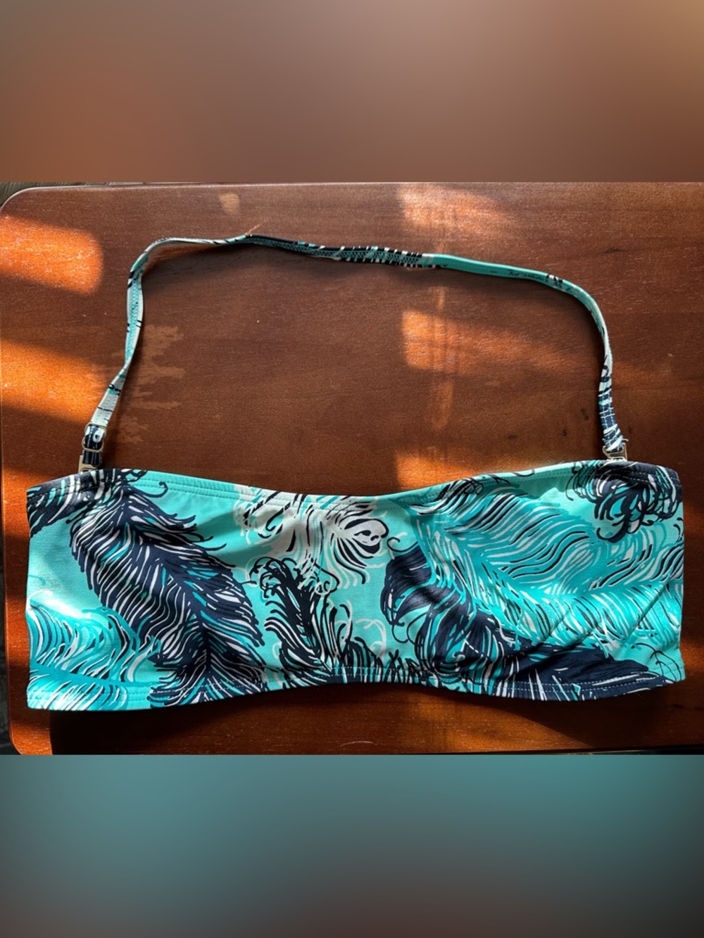 Kate Spade Feather Print Bandeau Bikini Top and Bottom